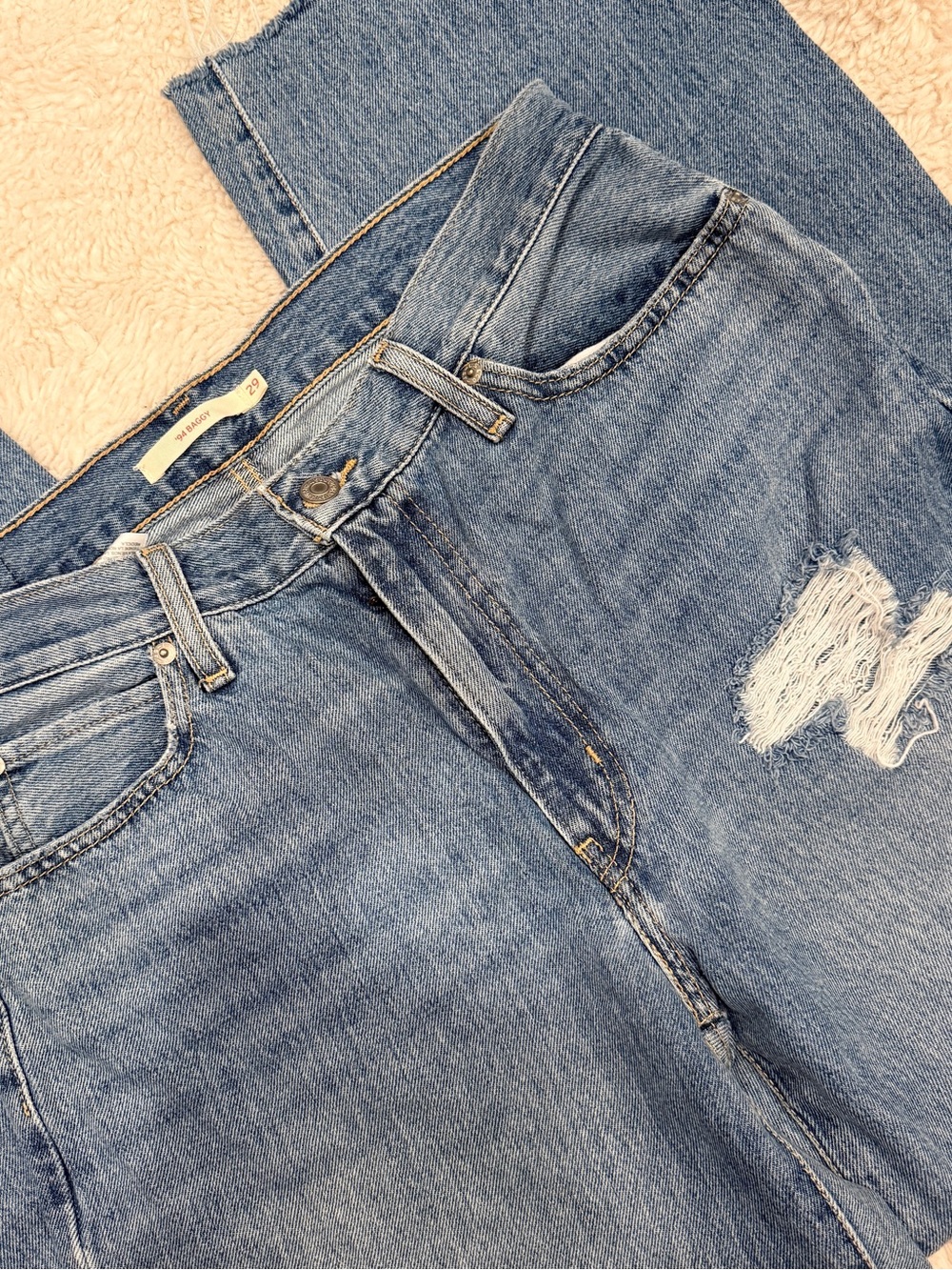 Levi’s 94’ Baggy Wide Leg Pants - Distressed Jeans